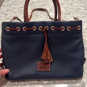 Dooney Bourke wakefield tassel purse bag Blue Brown